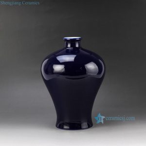 RYKB133 Dark Blue Ceramic Meiping Vase
