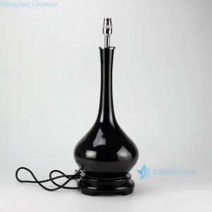DS60-A-RYNQ Black solid glazed porcelain desk lamp
