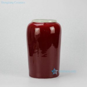 RZCN10 Oxblood glazed modern red vase
