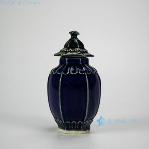 RZGE04 RZGE04-B Dark blue color solemn chic porcelain pagoda statue