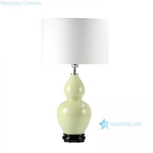 DS33-NQ-A/B Solid color glaze calabash shape studying room ceramic table lamp