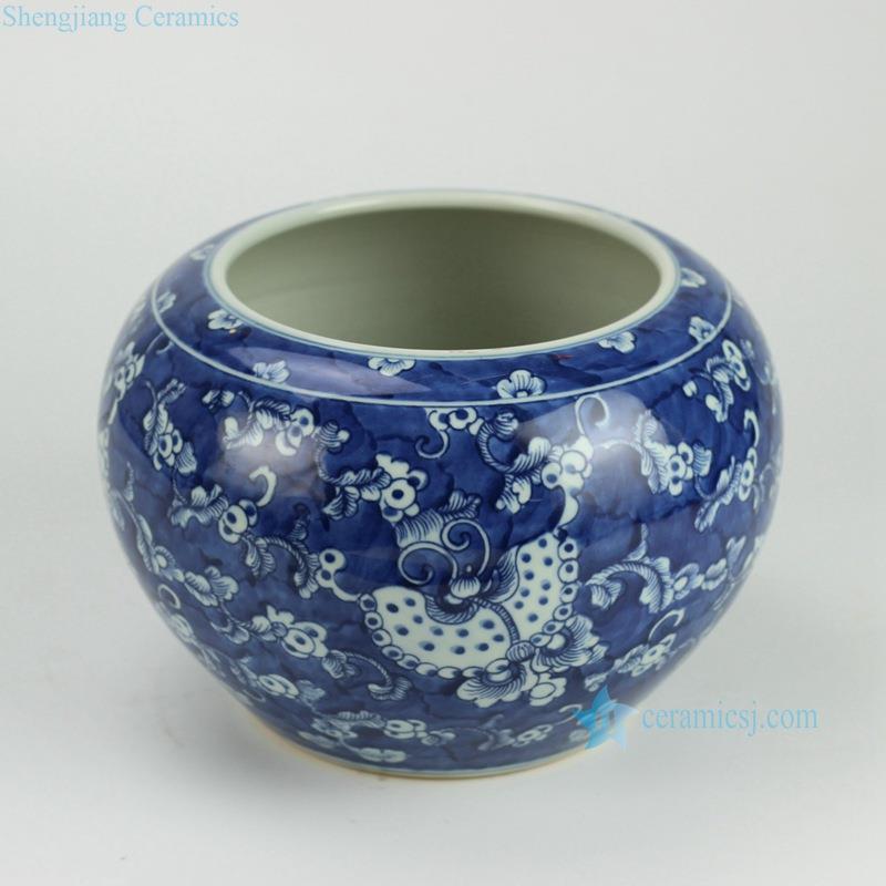 butterfly blue and white ceramic bowl