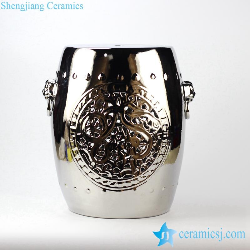  silver plated carved porcelain stool made in China