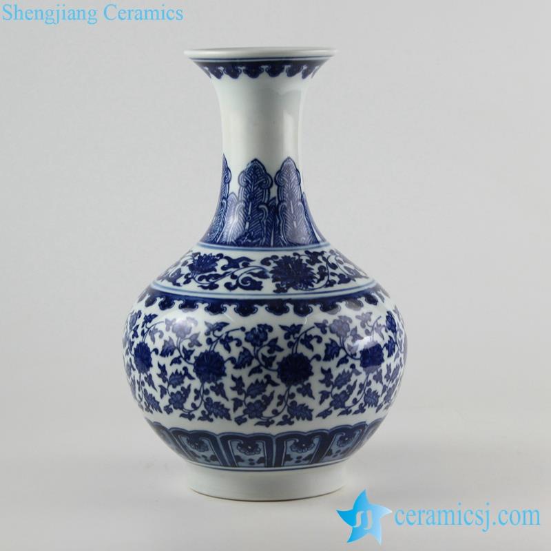 Blue and white floral ceramic vase for online sale