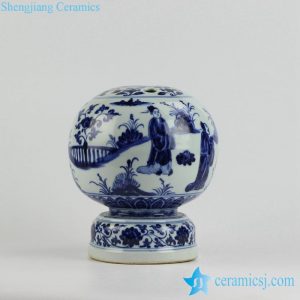 RZHL11 Irregular shape hand paint ancient Chinese scholar pattern designer ceramic vase 