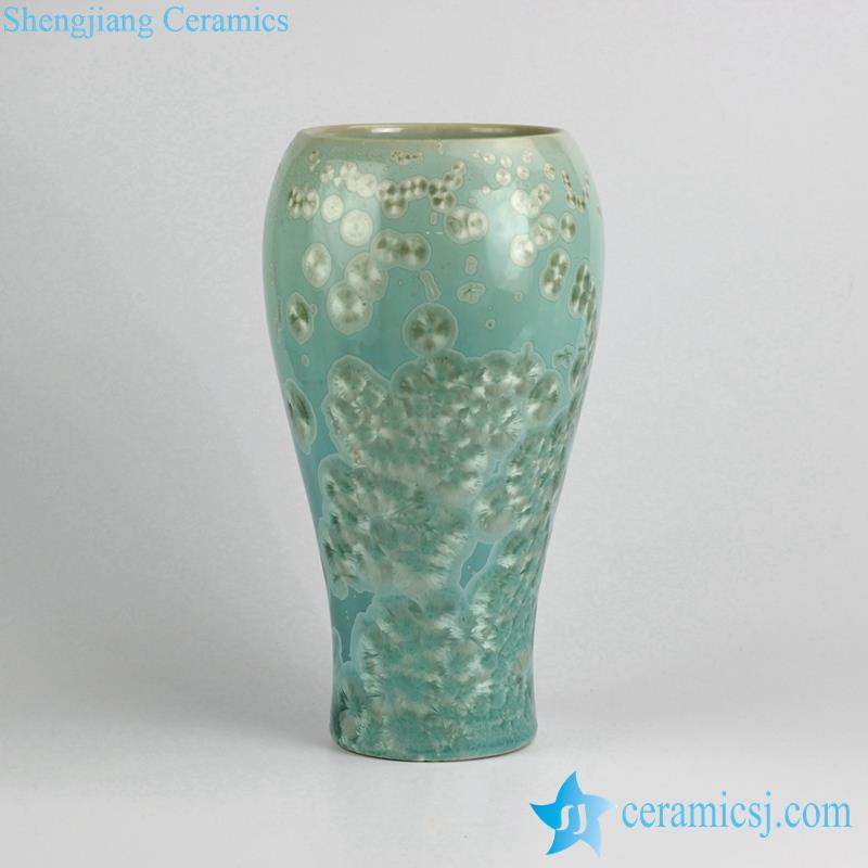 crystaline glaze sapphire tall ceramic vase