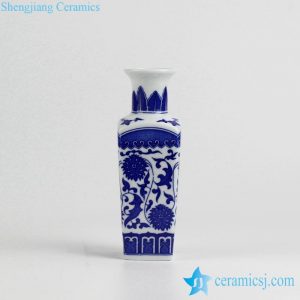 RZIX03 Medium size home decor floral mark blue ceramic flower vase