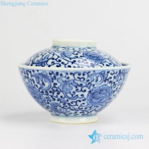 RYWD21-A Ceramic floral bowl with bowl lid
