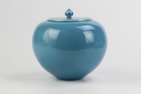 RZJR02 Apple shape cute blue solid color chinaware spice jar