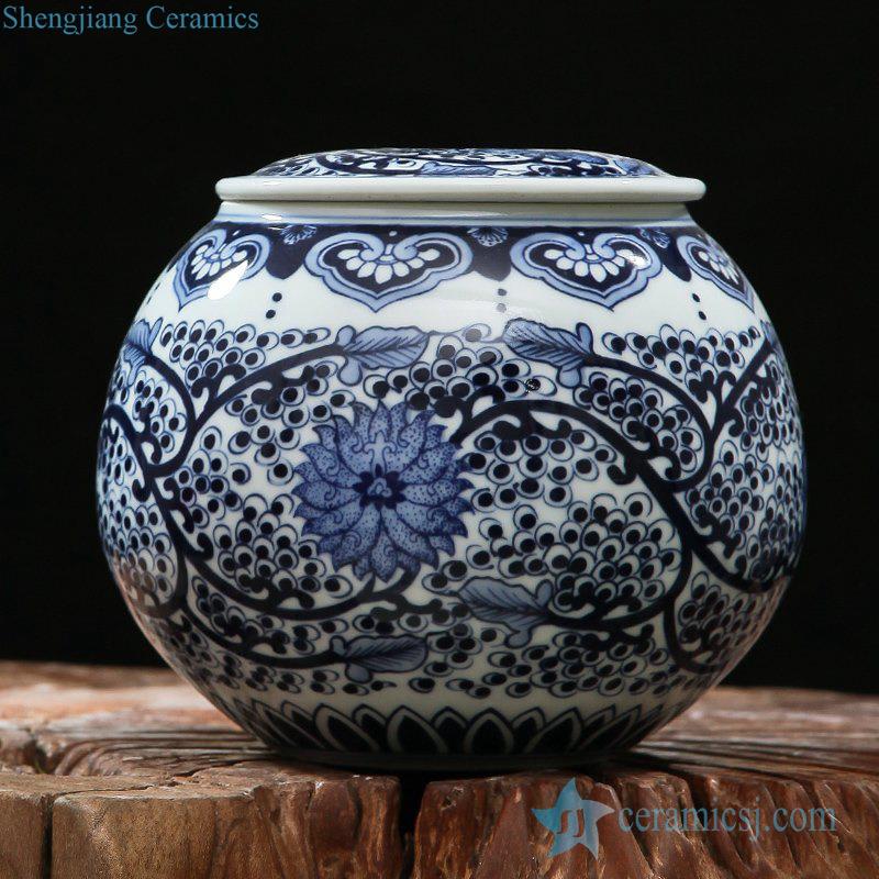 rzfq06 flat lid hand paint Chinese art jar