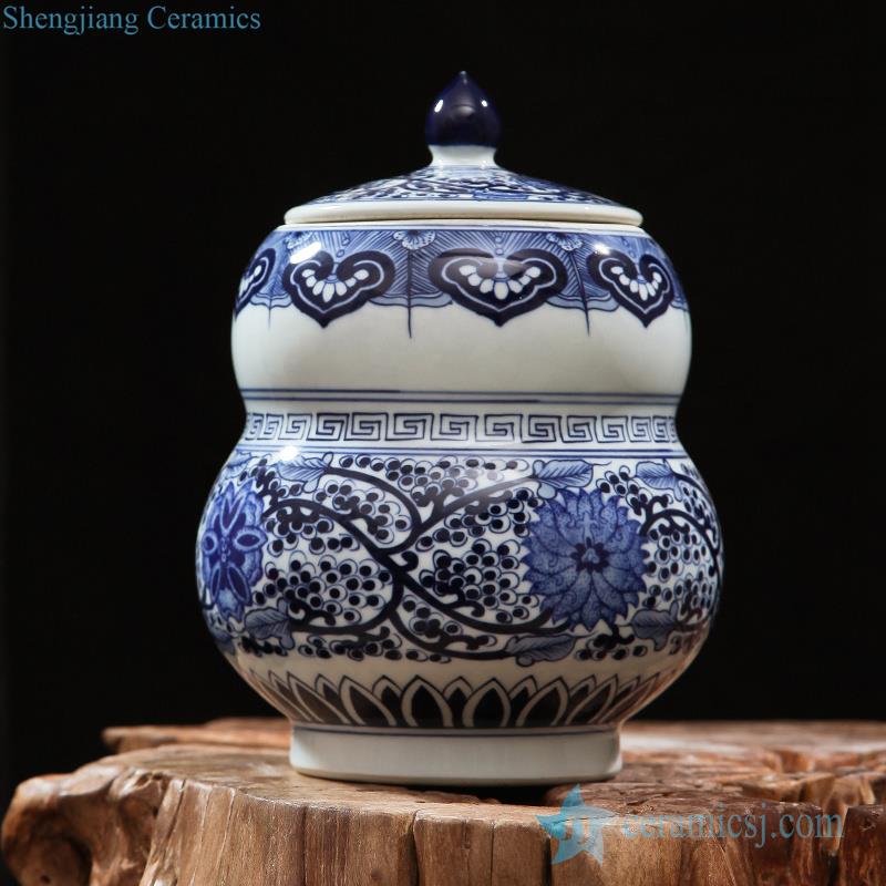 calabash shape ceramic tea jar
