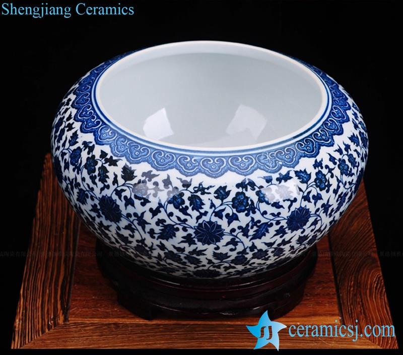  under glaze blue porcelain rinse pot