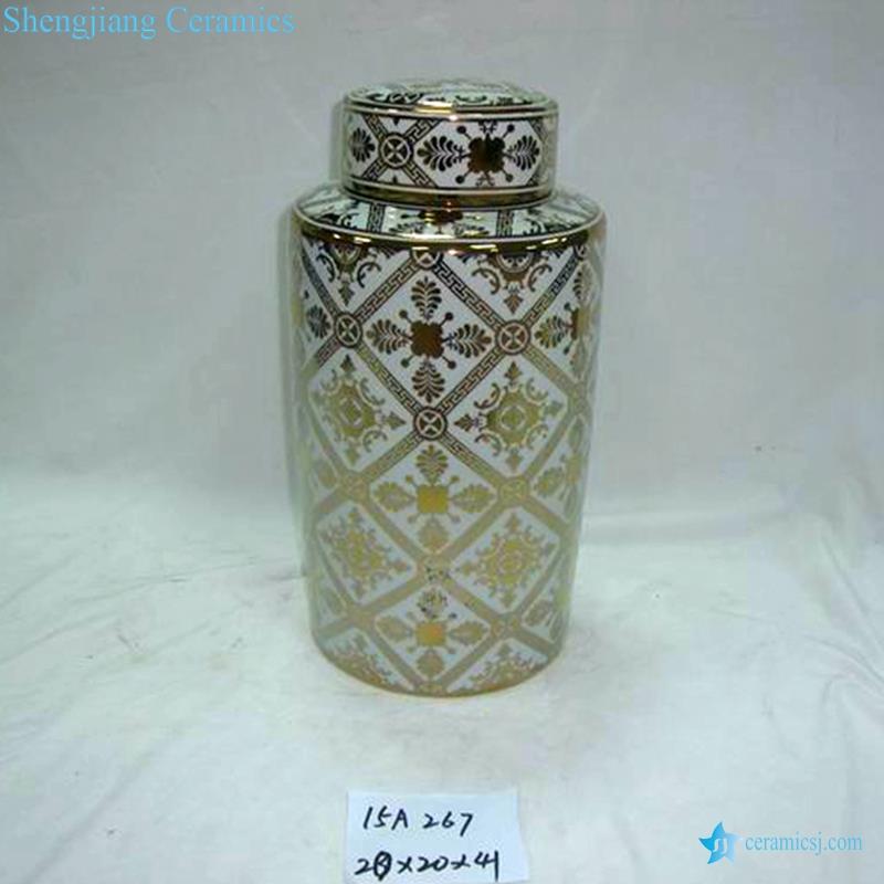 Morocco design golden porcelain storage bottle