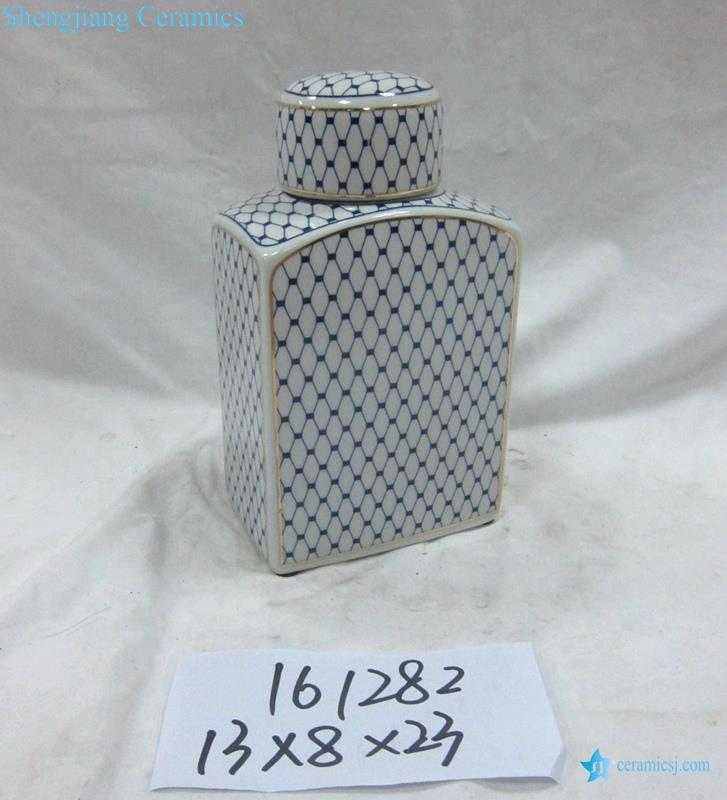  square flat shape ceramic jar