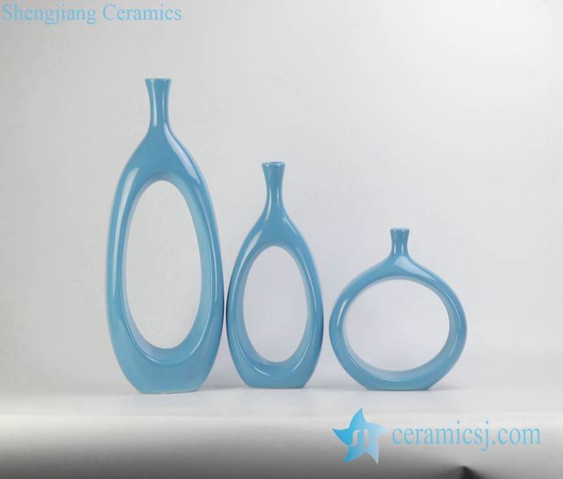 blue glaze different shape ceramic vase