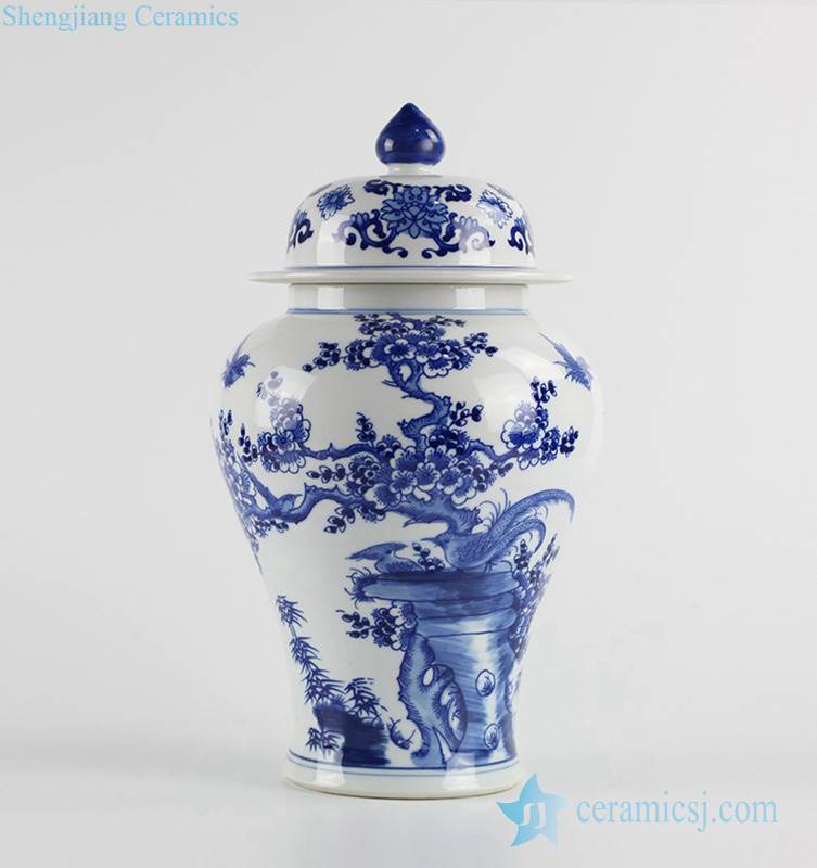  Wholesale blue and white ceramic ginger jar for exhibition room