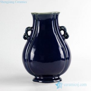 RYUU11 Jingdezhen China blue designer vase with two handles