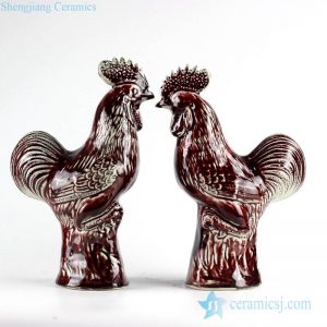 RYXZ12 2017 online sale Chinese zodiac dark red rooster statues for birthday gift
