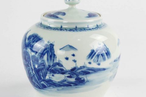 RZCC12-A Online sale Chinese scenic view pattern hand craft ceramic spice jar