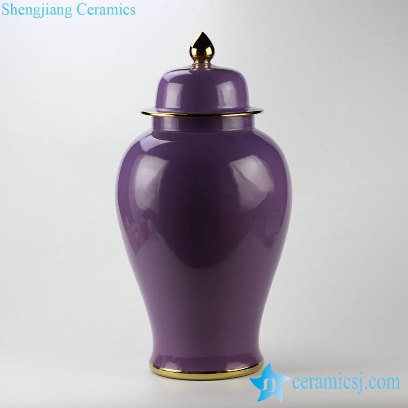 Lavender feel elegant purple color JDZ China interior design ceramic ginger jar