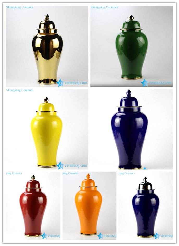 Tall beautiful color ceramic ginger jar 