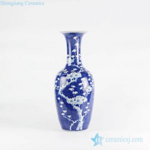 RYLU116 Asian furniture home decor blue and white plum blossom pattern hand craft ceramic flower vase