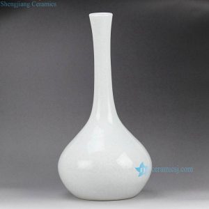 RYNQ174 Long slim pure white plain color rest room decor ceramic flower vase