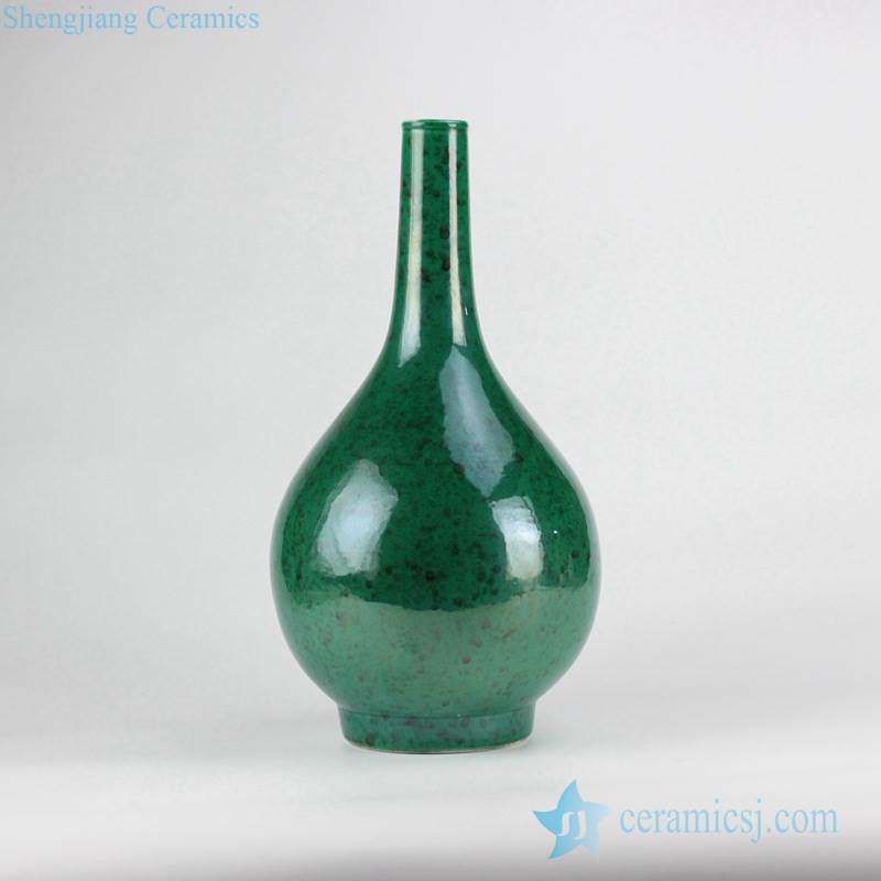  Jungle green peach shape ceramic flower vase