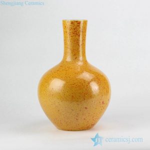 RYNQ211 Mustard yellow cheap wholesale price ceramic artificial flower vase