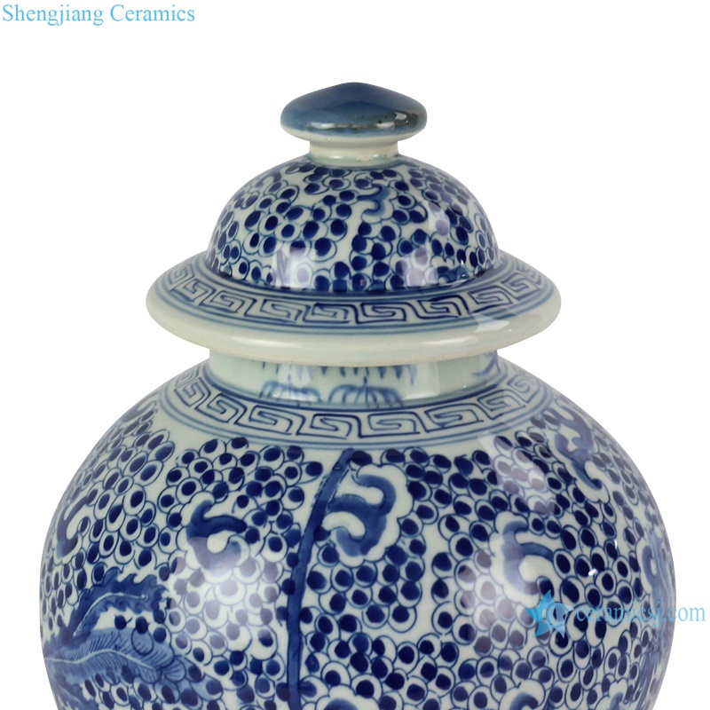 RYVM15-B Asian mysterious Chinese Lucky animal phoenix pattern ceramic decorative jar