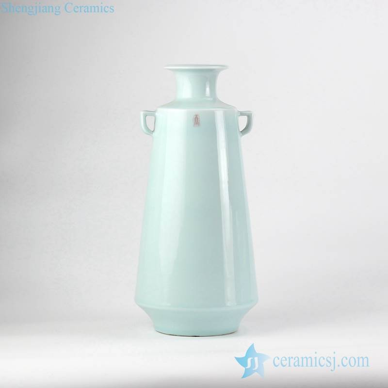 Celadon glaze light green sealed pattern antique porcelain vase