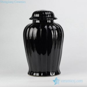 RYNQ216 black glaze designer ridge ceramic sundry jar
