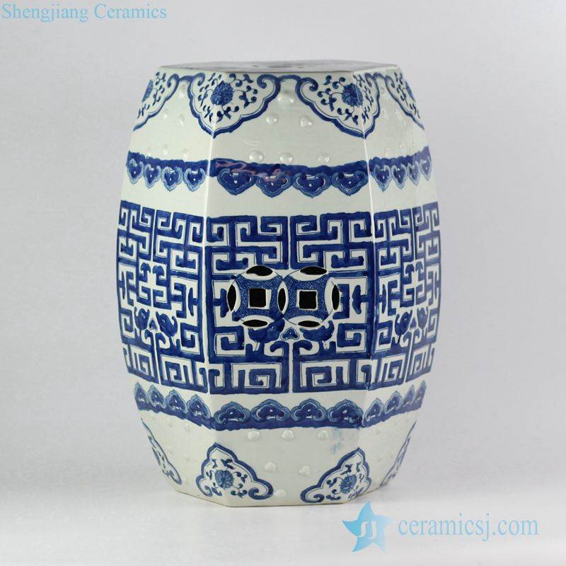 Delft cobalt blue China chic hand draw ceramic bathroom seat