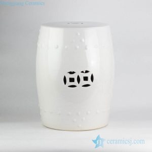 RZKL03-D Ceramic enthusiasts best choice bathroom white porcelain drum stool