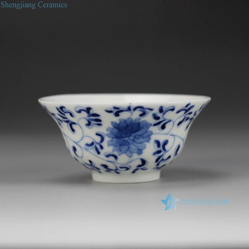 Hand paint flower pattern small ceramic tea cup