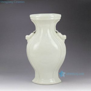 RZGY01 Streamline shape body solid color white chinaware vase