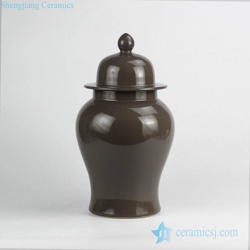 Grey plain color interior design ceramic ginger jar