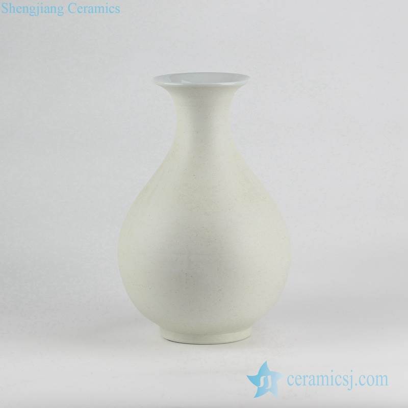 White pottery pear shape vase