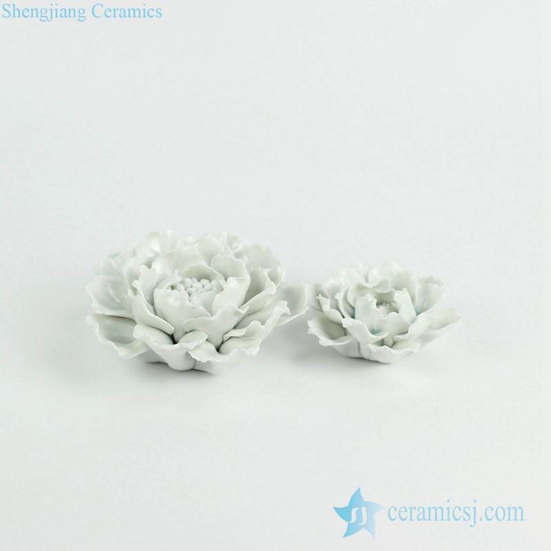 Hand build white porcelain flower sculpture