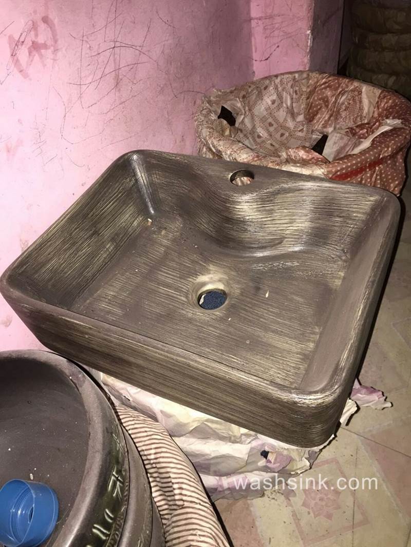 TPAA-008-w47×37×14j2130 TPAA-008 Metal like surface ceramic kitchen washing sink - shengjiang  ceramic  factory   porcelain art hand basin wash sink