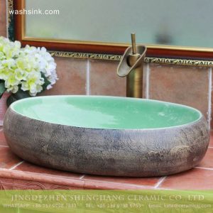 TPAA-159 Turquoise stone style China factory sale inexpensive bathroom porcelain vanities 