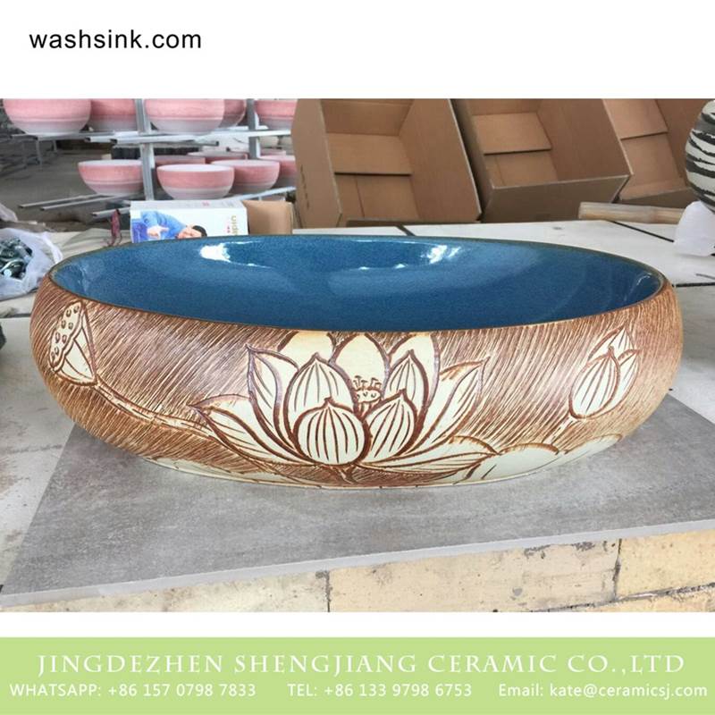 Shengjiang factory direct online sale beautiful home decor Jingdezhen ceramic art basin