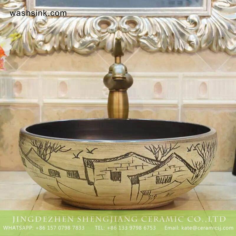China supplier beautiful country home enamel wash bowl 