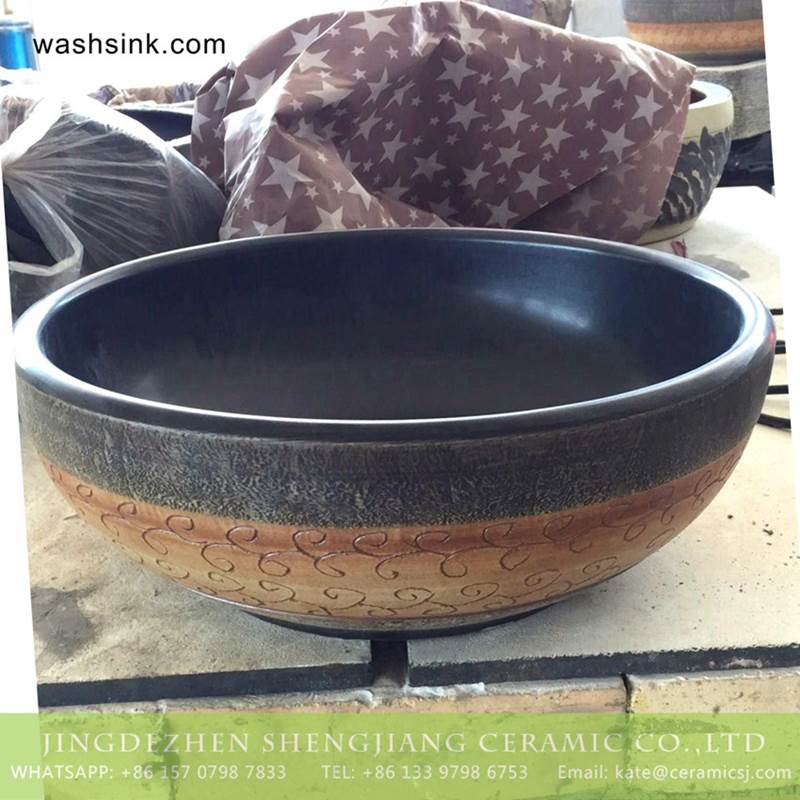  Jingdezhen wholesale local artisan made old fashioned pottery wash bowl