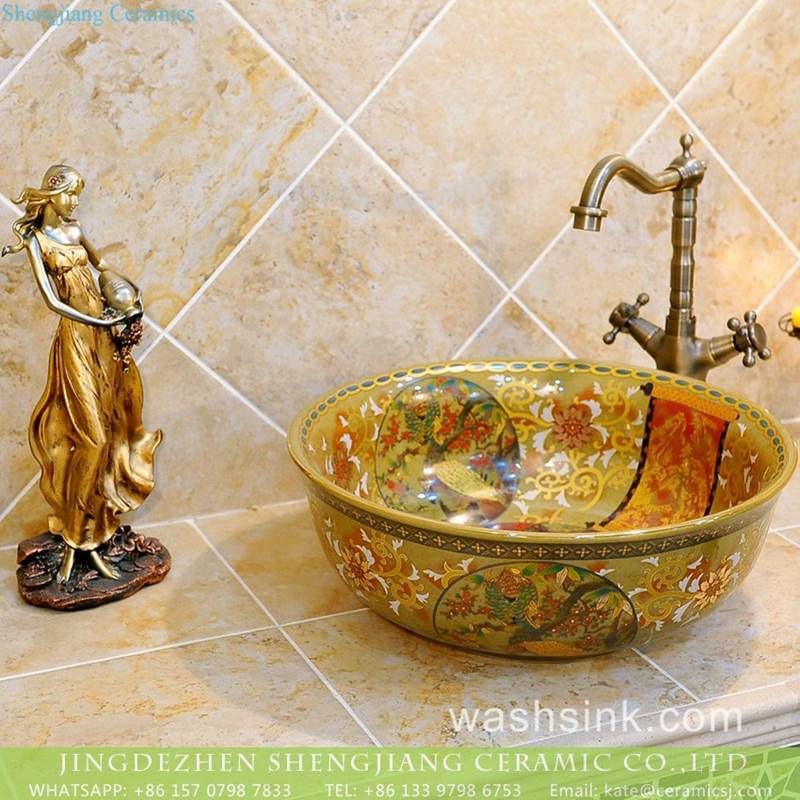 Jingdezhen made eagle pattern ceramic lavatory bowl