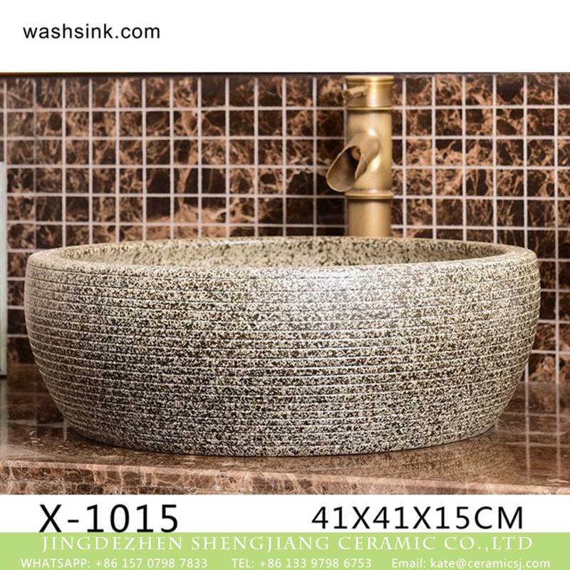 Chinese morden new style  hand carved imitating marble ceramic wash basin