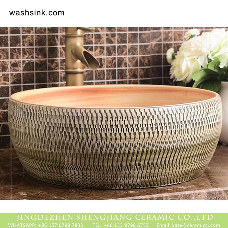  Chinese factory direct art ceramic irregular pattern bathroom washing sink