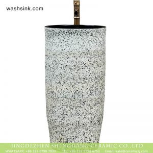 XHTC-Y-6005-4 New products bathroom decorative ceramic black wall and white color with spots surface wash basin