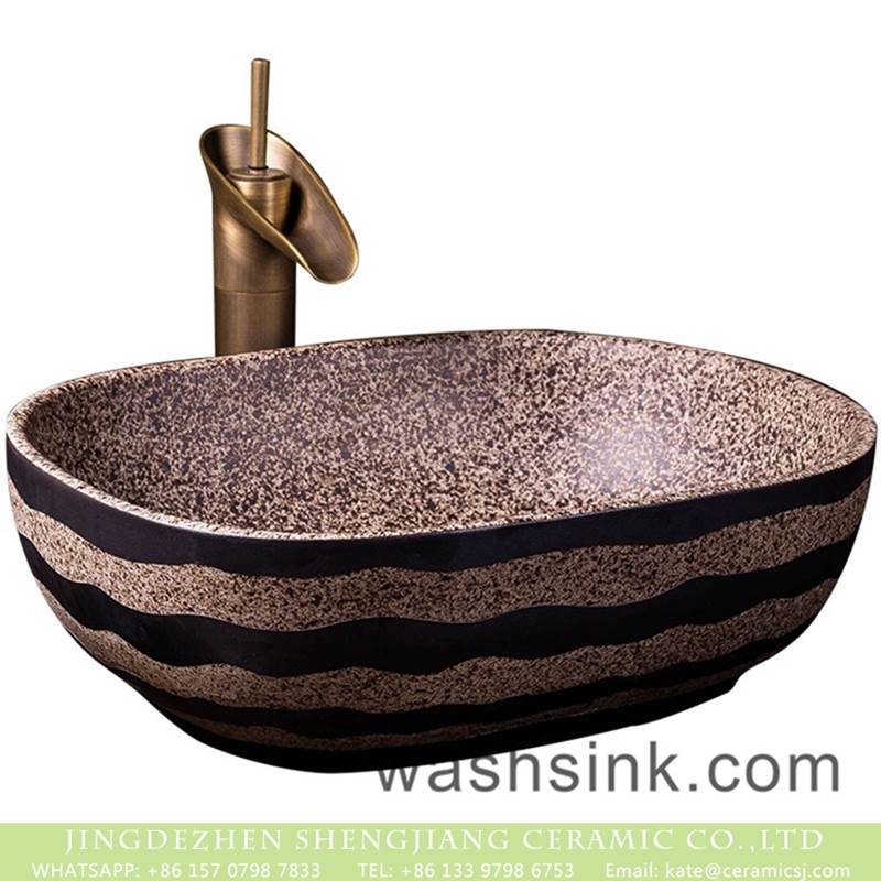  Chinese morden new style brown color with black striations and spots wash hand basin