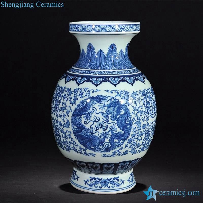 Dragon pattern hand painted Jingdezhen art porcelain vase